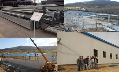 Algeria steel structure slaughter workshop main materials, under construction slaughter workshop and our enginner guide construction on site .