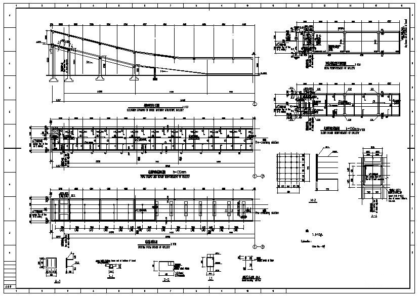 Drawing of Steel Structural Corridor for Conveyor System