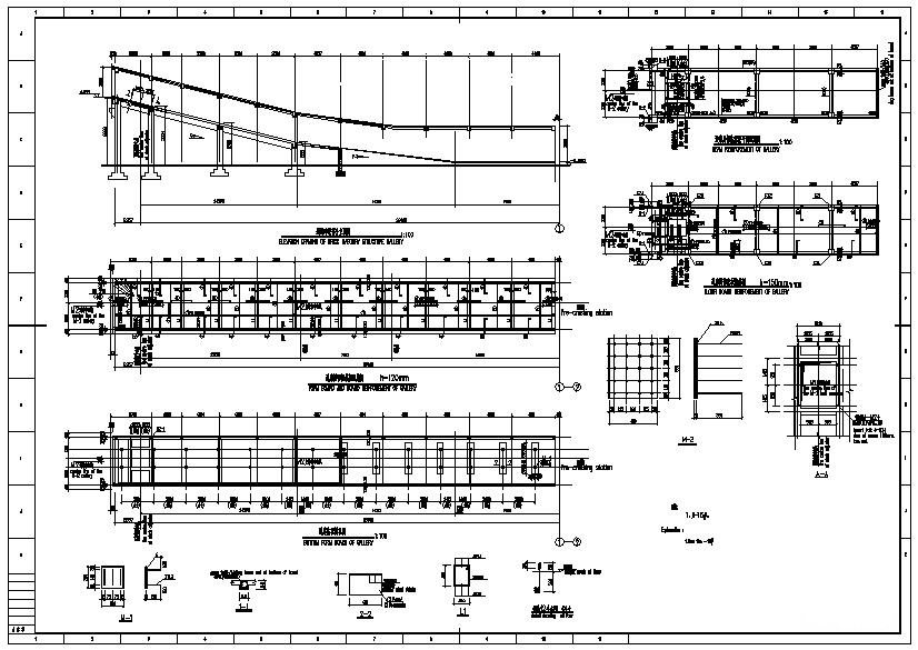 Drawing of Steel Structural Corridor for Conveyor System