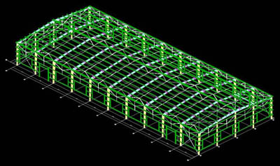 Dimension of steel structure workshop: Width:24m, Length:60m; Double slop for roof, 1:10; Height of eave 8m; Distance of column 6m