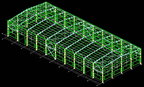 The load bearing parts for steel structure workshop are mainly steel structures, including steel columns, steel beams, steel structural basements, bracing systems for wall and roof.