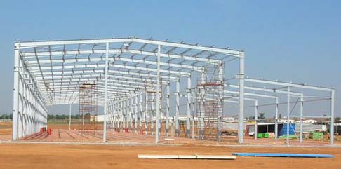 main metal framework of the steel shed